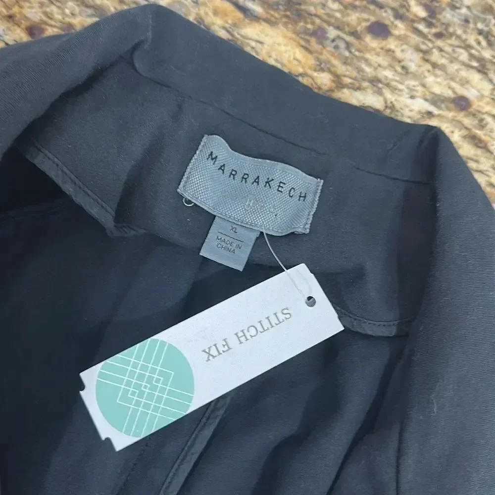 Marrakech Black Cotton Blend Sleeveless Moto Style Jacket Size XL
